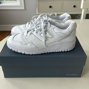 New Balance 550 all white sneakers